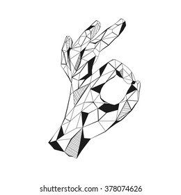 OK stylized triangle polygonal model