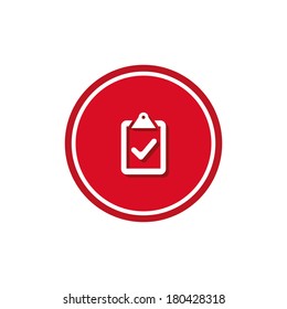 Ok symbol, circle red background