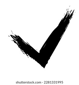 The OK symbol is drawn by hand with a brush. Sign of consent, approval. Vector