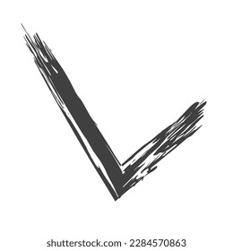 El símbolo OK se dibuja a mano con un pincel. Signo de consentimiento, aprobación. Vector