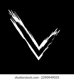 El símbolo OK se dibuja a mano con un pincel. Signo de consentimiento, aprobación. Vector