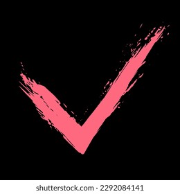 El símbolo OK se dibuja a mano con un pincel. Signo de consentimiento, aprobación. Vector