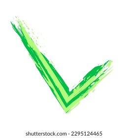 El símbolo OK se dibuja a mano con un pincel. Signo de consentimiento, aprobación. Vector