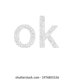 The ok symbol filled with black dots. Pointillism style. Vector illustration on white background
