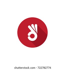 ok symbol , finger stylized creative vector sign design logo template