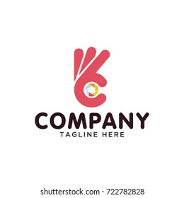 ok symbol , finger stylized creative vector sign design logo template