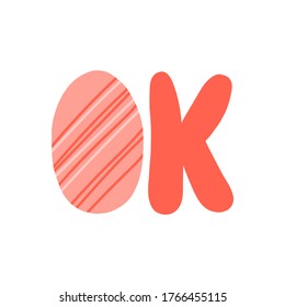 OK Symbol. Vektorhandschrift OK auf weißem Hintergrund Vintage-Karte, Illustration ideal für jeden Gebrauch. 