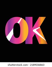 OK text tee shirt Design 