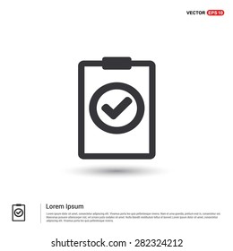 Ok tick Checklist Icon Icon - abstract logo type icon - isometric white background. Vector illustration