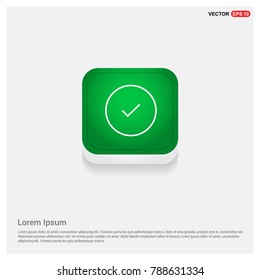 Ok tick icon Green Web Button