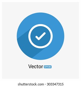 Ok Tick icon - Shadow Pictogram Vector illustration
