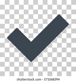 Ok Tick icon. Vector illustration style is flat iconic symbol, smooth blue color, transparent background. Designed for web and software interfaces.