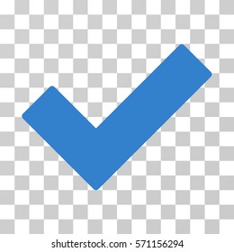 Ok Tick icon. Vector illustration style is flat iconic symbol, cobalt color, transparent background. Designed for web and software interfaces.