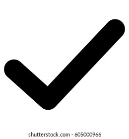 Ok Tick vector icon. Flat black symbol. Pictogram is isolated on a white background. Designed for web and software interfaces.