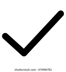 Ok Tick vector icon. Style is linear flat icon symbol, black color, white background.