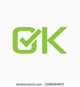 OK Typography Lettering Logo Vector Template