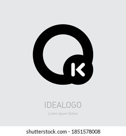 OK. Vector design element or icon. Monogram logotype. O and K -initials or logo.