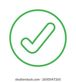 Ícone de vetor OK. Sinal de ilustração de marca de seleção . Símbolo Sim. Ícone Aprovar Web. Logotipo de aprovação.