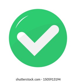 Ok vector icon. Flat eco green symbol. Pictogram is isolated on a white background. Designed for web and software interfaces.