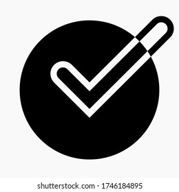 Ok vector icon. Flat eco symbol. Check mark icon design. Confirmations. The choice. Notification. Vector concept