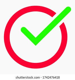 Ok vector icon. Flat green symbol. Check mark icon design. Confirmations. The choice. Notification.  
