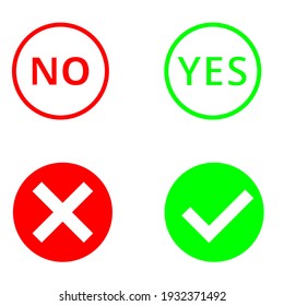 Aceptar conjunto de iconos vectoriales. Marcar la colección de signos de ilustración. Sí y ningún símbolo.