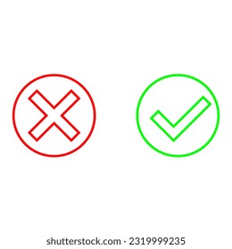 Ok vector icon set. Check mark illustration sign collection. Yes and no symbol or logo.