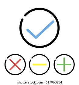 ok vector icon,yes, plus, no, delete,minus 