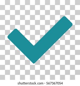 Ok vector pictogram. Illustration style is flat iconic soft blue symbol on a transparent background.