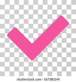 Ok vector pictogram. Illustration style is flat iconic pink symbol on a transparent background.