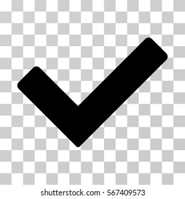 Ok vector pictogram. Illustration style is flat iconic black symbol on a transparent background.