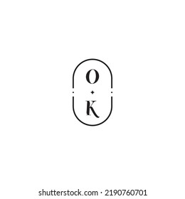 El concepto del logotipo de boda OK en un diseño profesional de alta calidad que se imprimirá en cualquier medio impreso