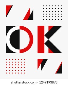 OK word in geometric shape