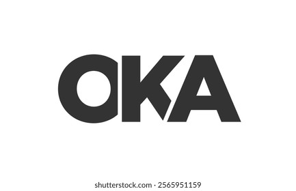 OKA logo design template with strong and modern bold text. Initial based vector logotype featuring simple and minimal typography. Trendy company identity ideal for businesses brand presence.