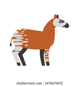 Okapi animal vector flat illustration