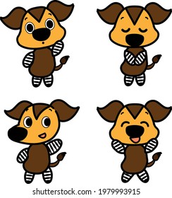 Okapi cute character illustration material set