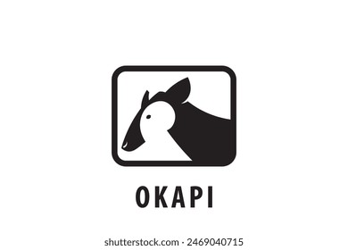 Okapi logo design,okapi black logo icon design