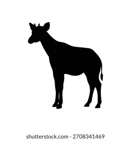 Okapi Silhouette Symbol Vektor flache Illustration Design.