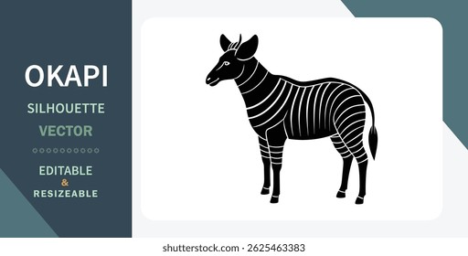 Okapi Silhouette Vetor editável, redimensionável, gráfico da vida selvagem africana