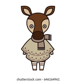 okapi wearing poncho and scarf