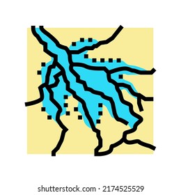 okavango delta color icon vector. okavango delta sign. isolated symbol illustration