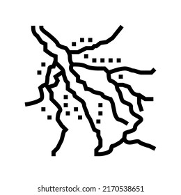 okavango delta line icon vector. okavango delta sign. isolated contour symbol black illustration