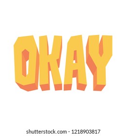 okay 3d flat typography