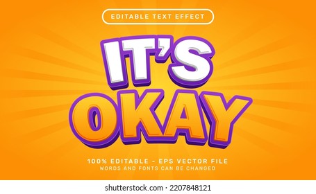 it's okay 3d text effect and editable text effect