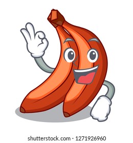Okay abunch in red bananas fruit character