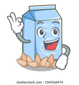 Okay almond milk isolated in the mascot