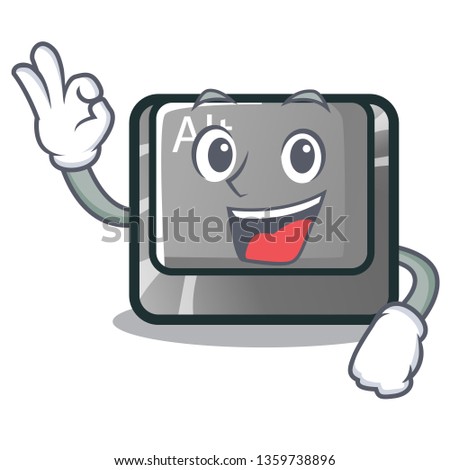 Okay alt button isolated with the mascot