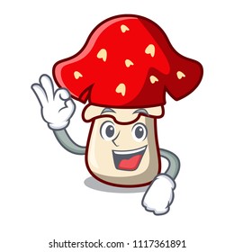 Okay amanita mushroom character cartoon