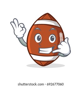 Okay American football character cartoon call me