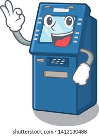 Okay ATM machine in the cartoon shape